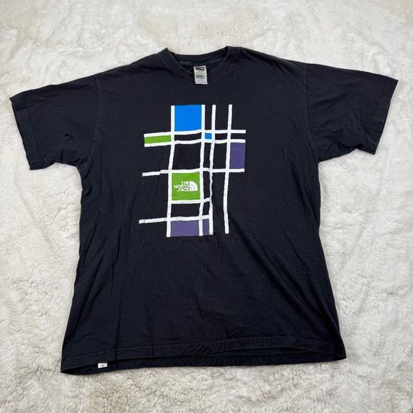 The North Face Graphic Short Sleeve T-Shirt Black Vintage Retro Look Men's XL - Picture 1 of 9
